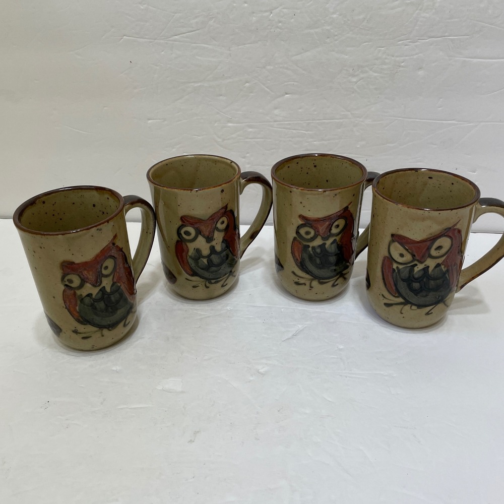 EXCELLENT CONDITION OWL MUGS OTAGIRI STYLE. SET OF FOUR.